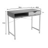 Office desk Kama pakoworld in sonoma-grey color with black metallic legs 95x48x76cm