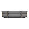 Zafore pakoworld sideboard in walnut color with black marble 180x33x50cm