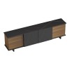 Zafore pakoworld sideboard in walnut color with black marble 180x33x50cm