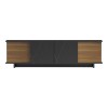 Zafore pakoworld sideboard in walnut color with black marble 180x33x50cm