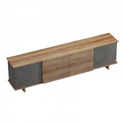 Έπιπλο τηλεόρασης Zafore  pakoworld σε oak-καφέ antique απόχρωση 180x33x50εκ
