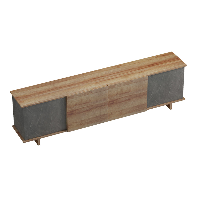 Έπιπλο τηλεόρασης Zafore  pakoworld σε oak-καφέ antique απόχρωση 180x33x50εκ