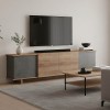 Zafore pakoworld tv unit in oak-grey marble look 180x33x50cm