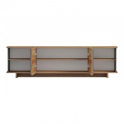Έπιπλο τηλεόρασης Zafore  pakoworld σε oak-καφέ antique απόχρωση 180x33x50εκ