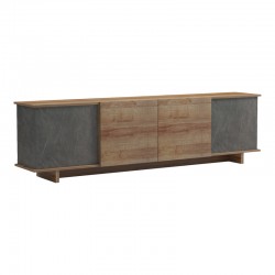 Έπιπλο τηλεόρασης Zafore  pakoworld σε oak-καφέ antique απόχρωση 180x33x50εκ