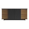 Zafore pakoworld sideboard in walnut color with black marble 180x45x80cm