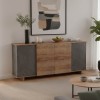 Zafore pakoworld sideboard in oak-grey marble look 180x45x80cm
