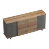 Zafore pakoworld sideboard in oak-grey marble look 180x45x80cm