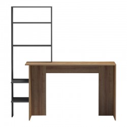 Bivoro work desk with pakoworld shelf in oak-gray shade 146x55x129cm Bivoro work desk with pakoworld shelf in oak-gray shade 146x55x129cm