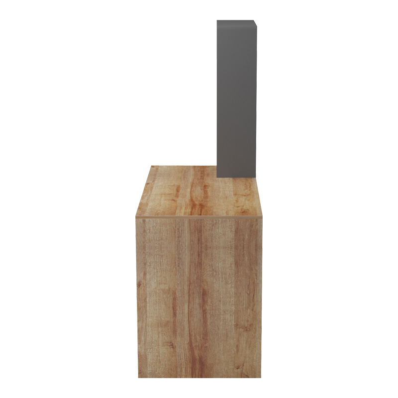 Bivoro work desk with pakoworld shelf in oak-gray shade 146x55x129cm Bivoro work desk with pakoworld shelf in oak-gray shade 146x55x129cm