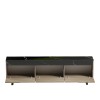 Kasandra pakoworld TV cabinet in black marble-sonoma shade 180x35x48.5cm