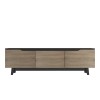 Kasandra pakoworld TV cabinet in black marble-sonoma shade 180x35x48.5cm