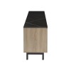 Kasandra pakoworld TV cabinet in black marble-sonoma shade 180x35x48.5cm
