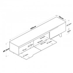 Έπιπλο τηλεόρασης Kasandra pakoworld μπεζ μαρμάρου-sonoma 180x35x48.5εκ