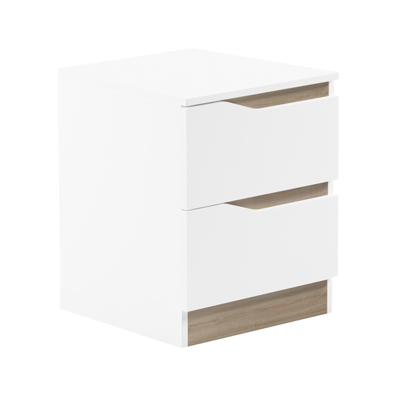 Bedside table Verena II pakoworld in white-sonoma 40x40x50cm