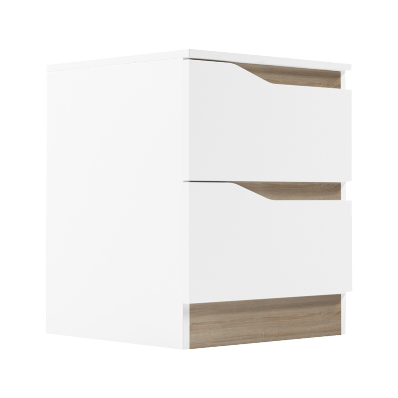 Bedside table Verena II pakoworld in white-sonoma 40x40x50cm