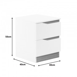 Bedside table Verena II pakoworld in white-sonoma 40x40x50cm