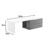 Extera pakoworld extendable coffee table in white-sonoma shade 100-160x50x45cm