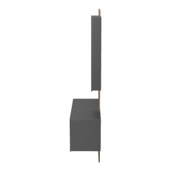 Arika pakoworld entrance furniture with mirror in oak-anthracite shade 100x37.1x199.5cm