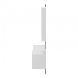 Arika pakoworld entrance furniture with mirror in white-sonoma shade 100x37.1x199.5cm