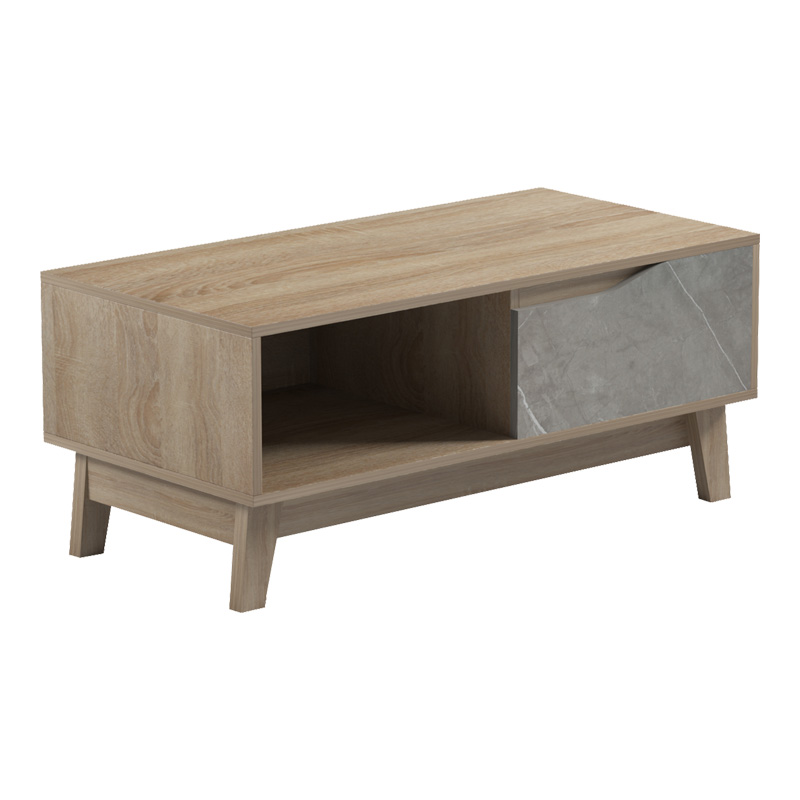 Judas pakoworld coffee table in beige marble-sonoma shade 90x45x38.5cm