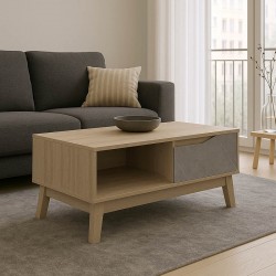 Judas pakoworld coffee table in beige marble-sonoma shade 90x45x38.5cm