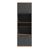 Rowan pakoworld kitchen cabinet in dark grey-oak shade 60x42x182cm