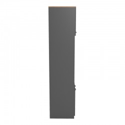 Ντουλάπα κουζίνας Rowan pakoworld σε oak-ανθρακί απόχρωση 60x42x182εκ
