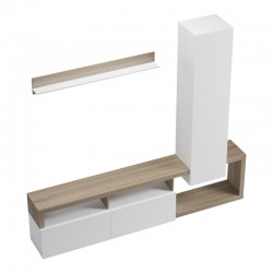 Leganto pakoworld living room set in sonoma and white color 220.5x35x197.5cm Leganto pakoworld living room set in sonoma and white color 220.5x35x197.5cm