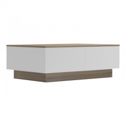 Τραπέζι σαλονιού Winey pakoworld σε sonoma-λευκή απόχρωση 90x60x31.5εκ
