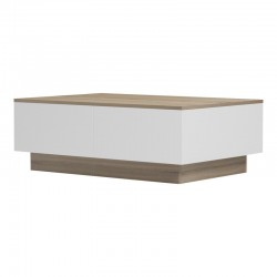 Τραπέζι σαλονιού Winey pakoworld σε sonoma-λευκή απόχρωση 90x60x31.5εκ