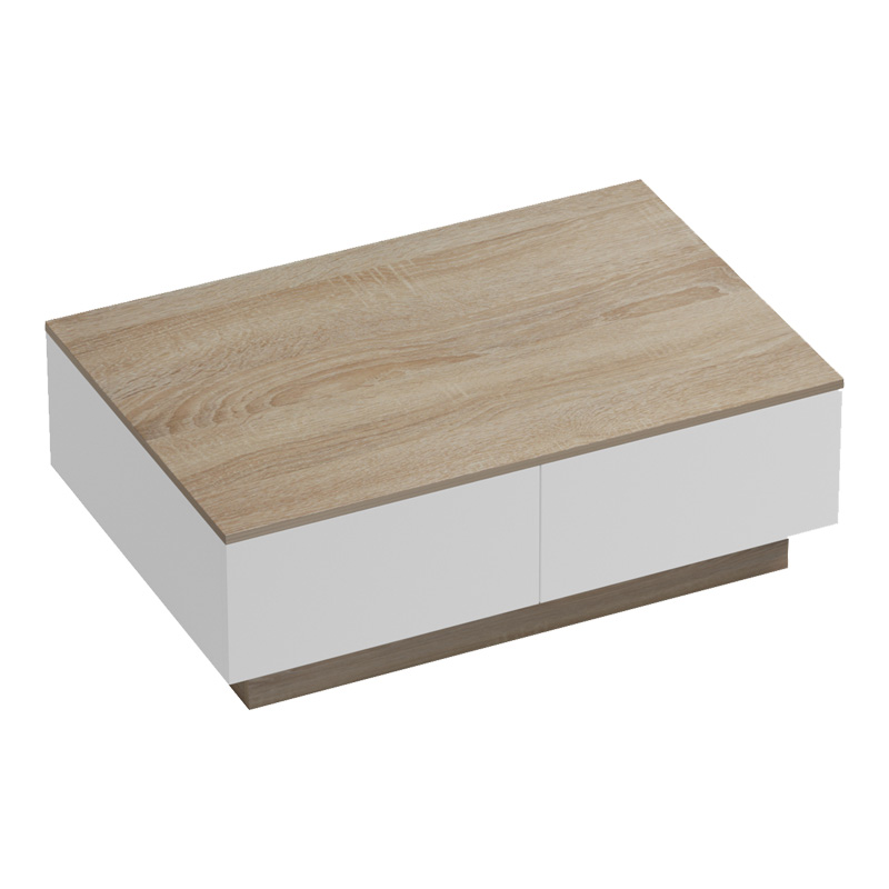Τραπέζι σαλονιού Winey pakoworld σε sonoma-λευκή απόχρωση 90x60x31.5εκ