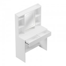 Τουαλέτα κρεβατοκάμαρας Efilia pakoworld με led σε λευκή απόχρωση 90x40x145εκ