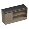 Shoe cabinet-stool Deboule pakoworld for 8 shoe pairs in sonoma-black color 90x30x46cm