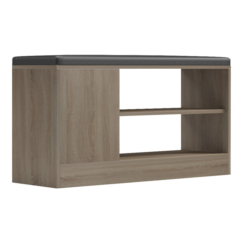 Shoe cabinet-stool Deboule pakoworld for 8 shoe pairs in sonoma-black color 90x30x46cm