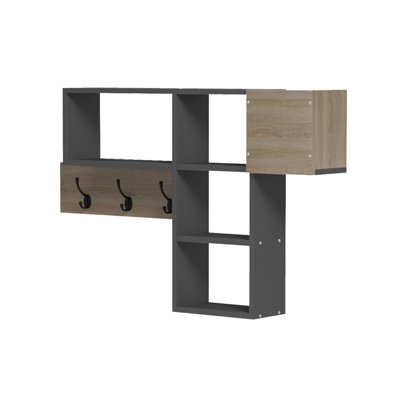 Wall shelf rack Wenia pakoworld in sonoma-anthracite 99.5x15x61cm Wall shelf rack Wenia pakoworld in sonoma-anthracite 99.5x15x61cm