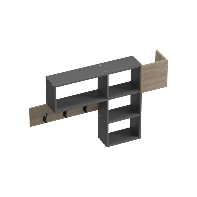 Wall shelf rack Wenia pakoworld in sonoma-anthracite 99.5x15x61cm Wall shelf rack Wenia pakoworld in sonoma-anthracite 99.5x15x61cm
