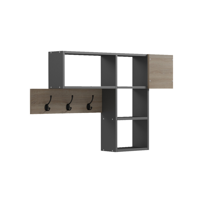 Wall shelf rack Wenia pakoworld in sonoma-anthracite 99.5x15x61cm