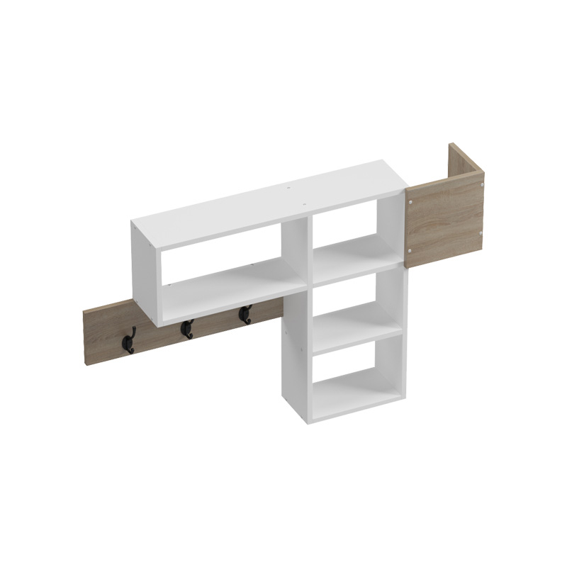 Wall shelf rack Wenia pakoworld in sonoma-white 99.5x15x61cm