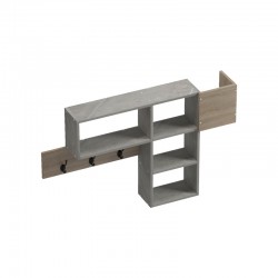 Wall shelf rack Wenia pakoworld in sonoma and beige marble look 99.5x15x61cm