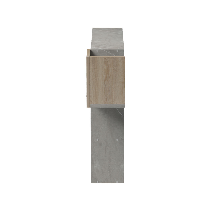 Wall shelf rack Wenia pakoworld in sonoma and beige marble look 99.5x15x61cm