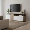 TV unit Vendora pakoworld in sonoma-white color 150x29.5x46.3cm