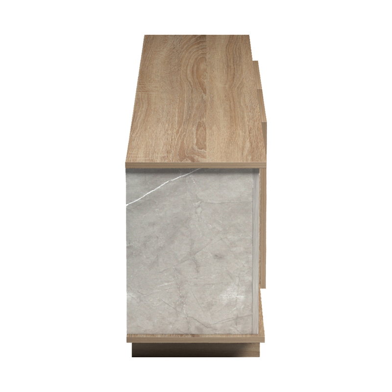 Έπιπλο τηλεόρασης Zafore pakoworld sonoma- γκρι μπεζ όψη μαρμάρου 180x33x50εκ