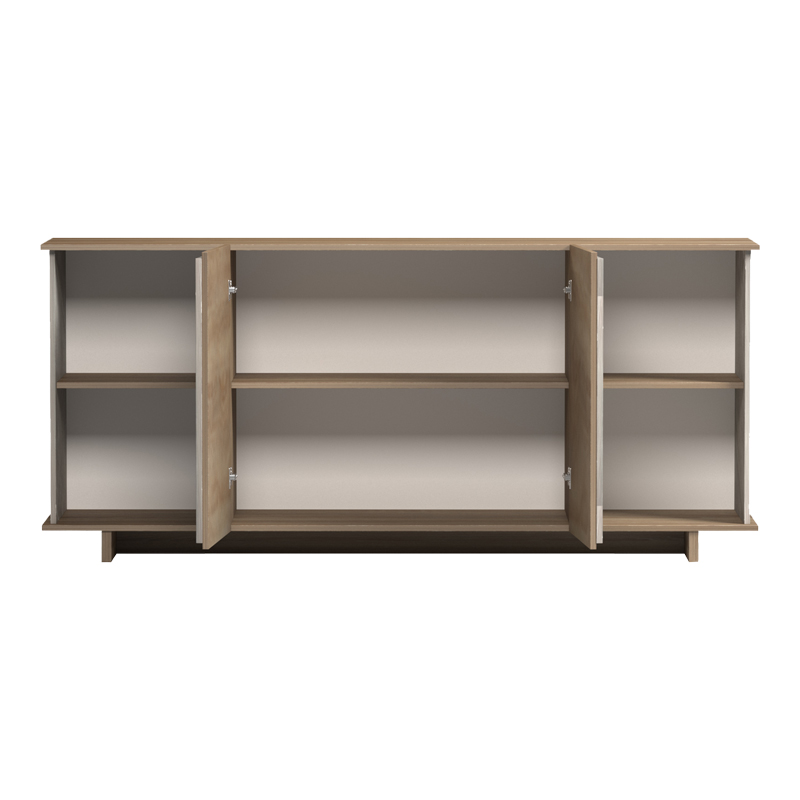 Zafore pakoworld sonoma sideboard with gray-beige marble look 180x45x80cm