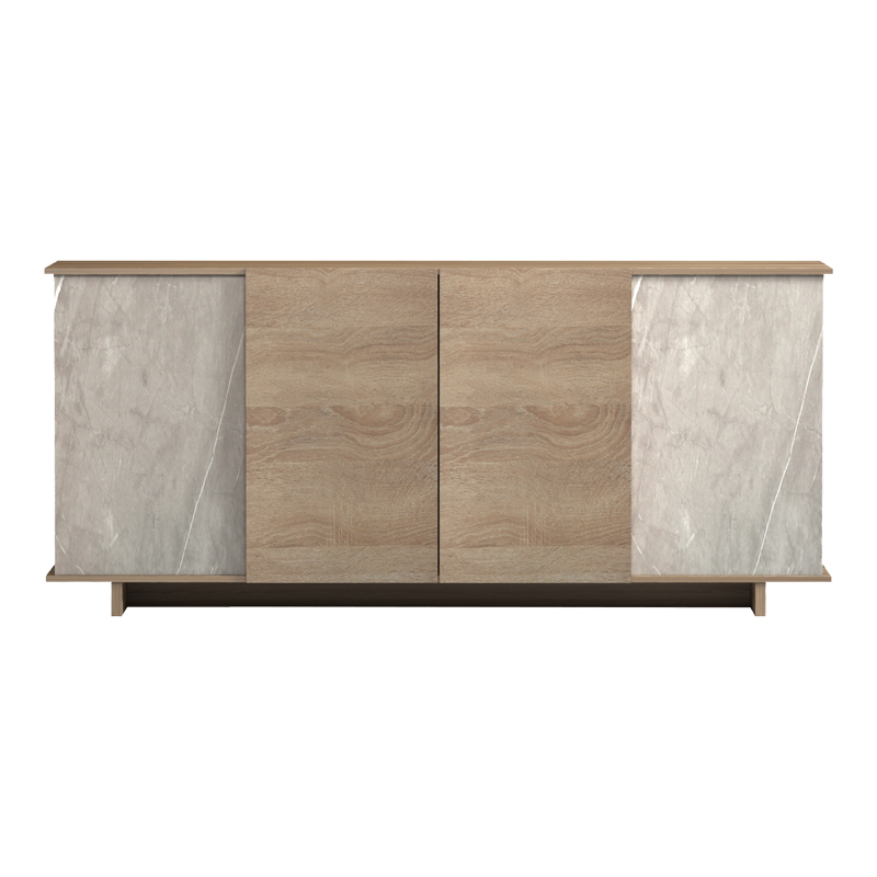 Μπουφές Zafore pakoworld sonoma - γκρι μπεζ όψη μαρμάρου 180x45x80εκ