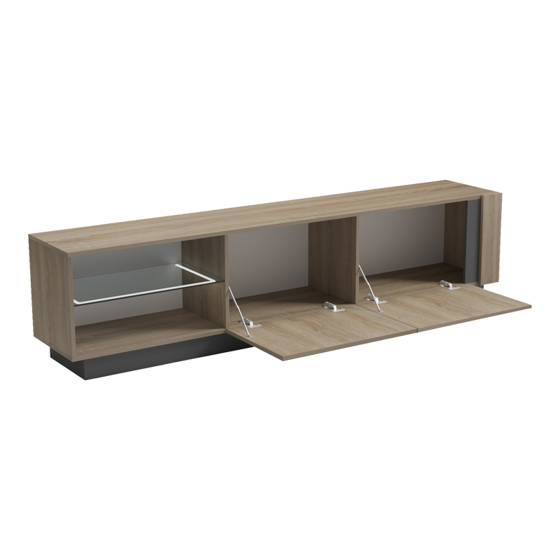 TV cabinet with Led Vario pakoworld sonoma - anthracite 185.6x35x45cm