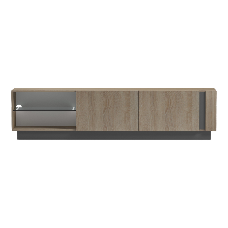 TV cabinet with Led Vario pakoworld sonoma - anthracite 185.6x35x45cm