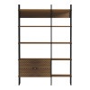 Βιβλιοθήκη Rhombo pakoworld καρυδί-μαύρο 120x35x180εκ