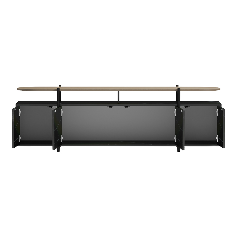 Medousa pakoworld sonoma TV cabinet with black marble finish 160x35.5x50cm