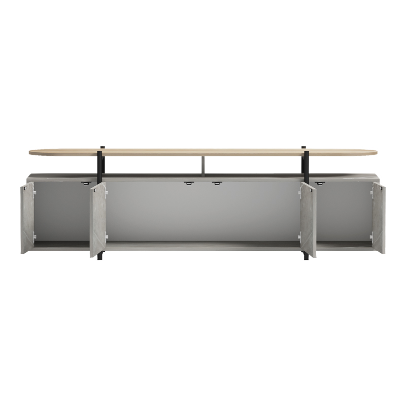 Medousa pakoworld sonoma TV cabinet with grey-beige marble finish 160x35.5x50cm